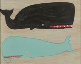 *STEVE CAMPS (b. 1957) 'Blue Whale and Black Whale'
