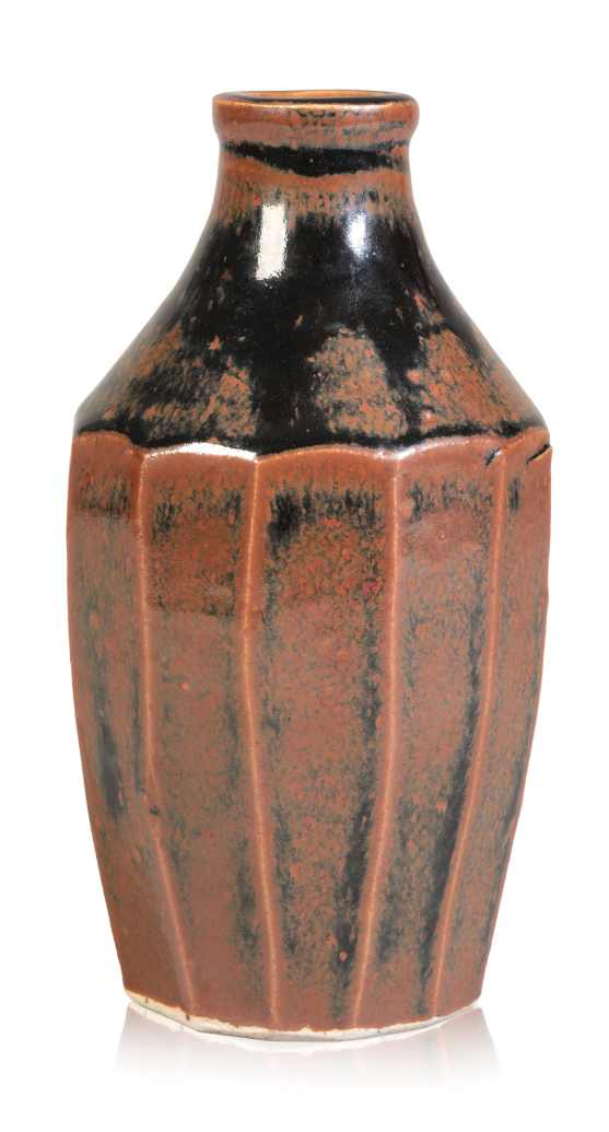*JEREMY LEACH (b. 1941) FOR LOWERDOWN POTTERY: A SMALL CUT-SIDED STONEWARE VASE