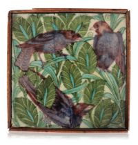 WILLIAM DE MORGAN (1839-1917): A 'TEN INCH BIRDS' TILE