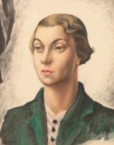 *KATHLEEN MURIEL SCALE (MURIEL HARDING-NEWMAN) (1913-2006) 'Girl in green jacket'