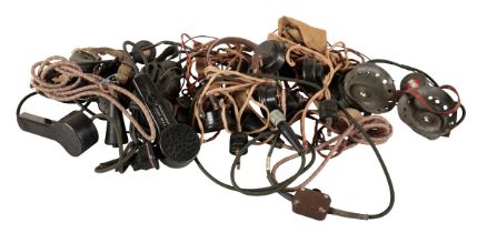 A COLLECTION OF WWII HEADSETS