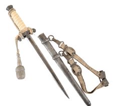 A WWII GERMAN ARMY (HEER) OFFICERS DRESS DAGGER WITH SCABBARD