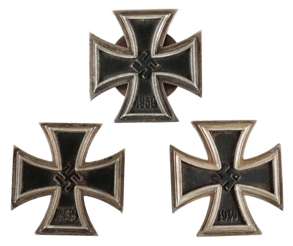 THREE GERMAN IRON CROSSES