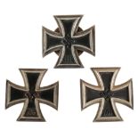 THREE GERMAN IRON CROSSES