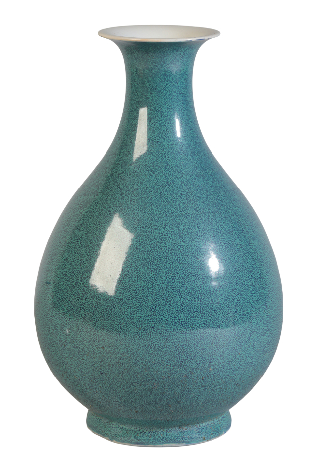 A CHINESE ROBIN'S EGG BOTTLE VASE