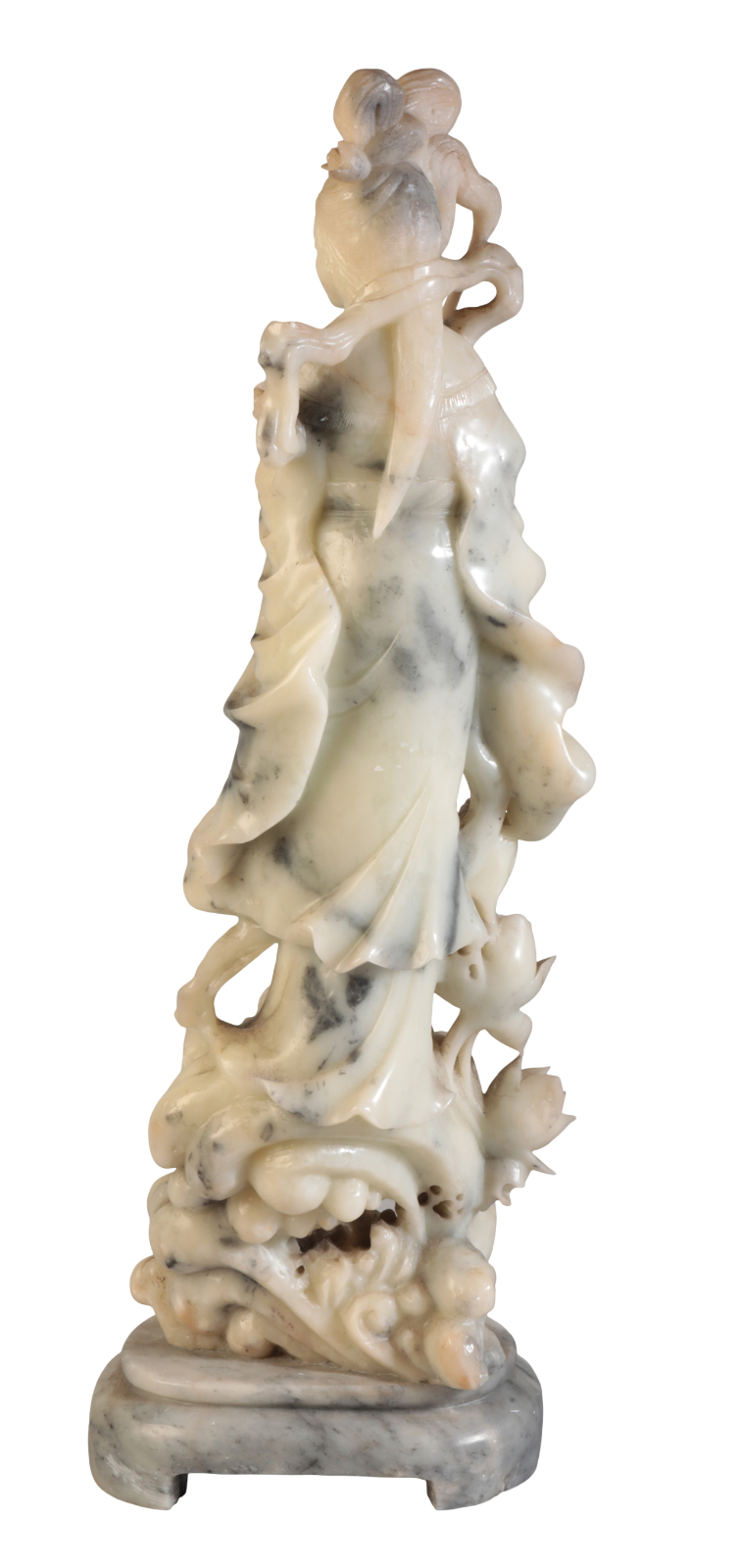 A CHINESE CARVED SOAPSTONE FIGURE - Image 2 of 3