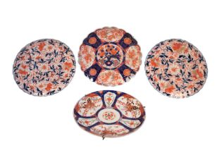 FOUR LARGE JAPANESE IMARI PLATES