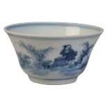 A CHINESE BLUE AND WHITE TEABOWL