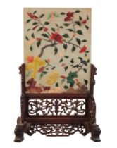 A CHINESE CARVED HARDSTONE SCREEN