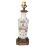 A CHINESE FAMILLE ROSE VASE LAMP
