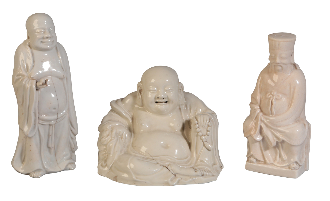 A CHINESE BLANC DE CHINE RECLINING BUDAI