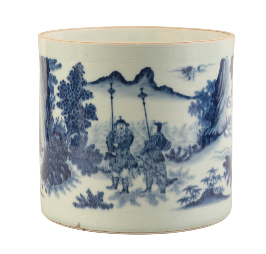 A LARGE CHINESE BLUE AND WHITE BTUSHPOT - Image 2 of 2