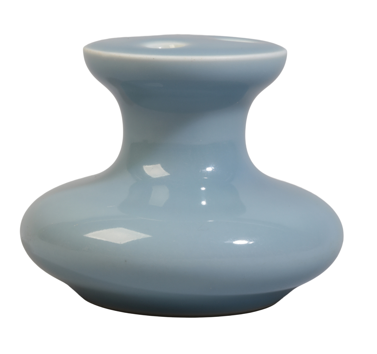 A CHINESE POWDER-BLUE GLAZED FLOWER VASE - Image 2 of 4