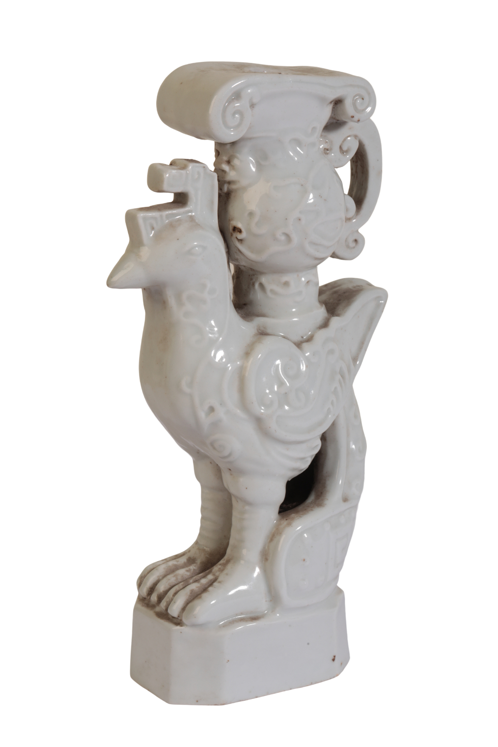 A CHINESE BLANC DE CHINE CANDLESTICK - Image 3 of 3