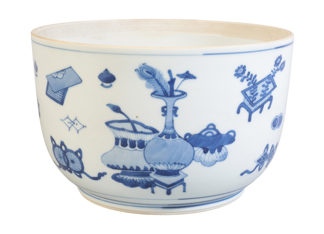 A CHINESE BLUE AND WHITE BOWL