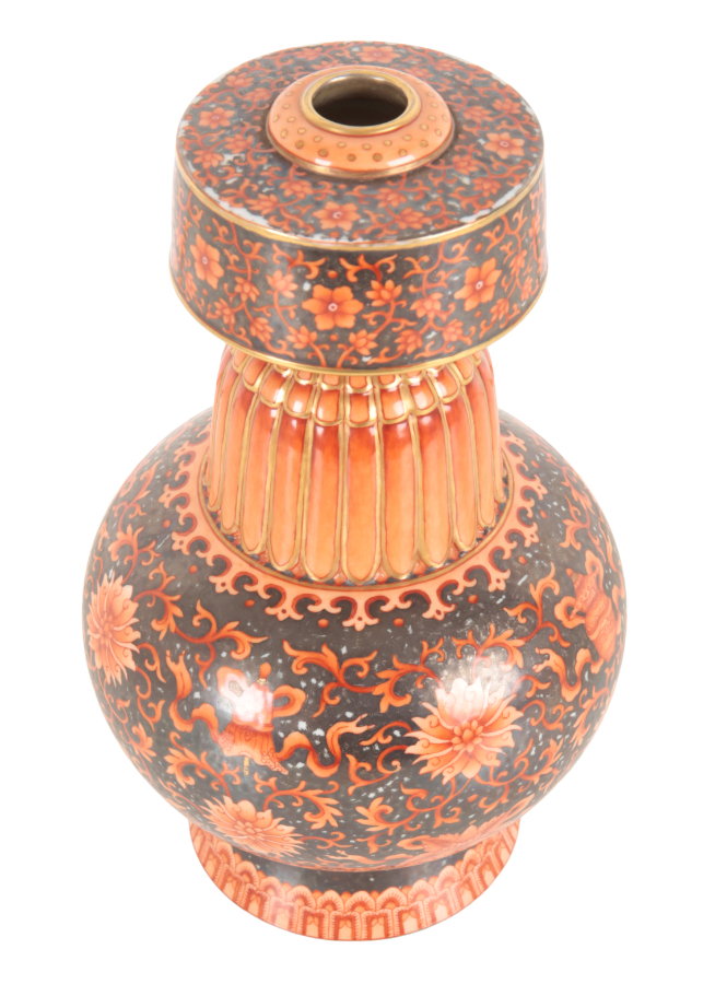 A CHINESE CORAL-RED ALTAR 'BAJIXIANG' VASE - Image 2 of 3