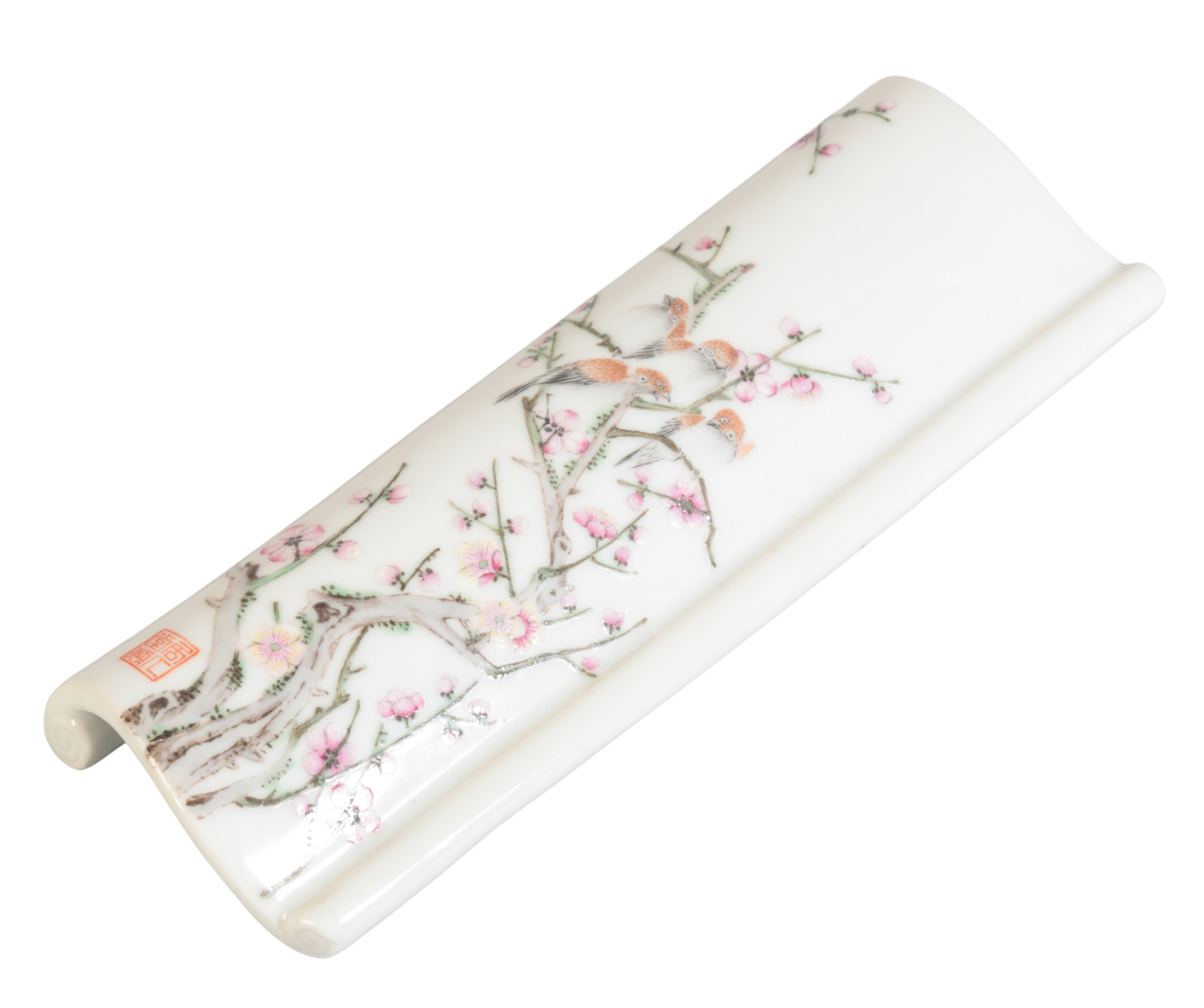 A CHINESE FAMILLE ROSE WRIST REST - Image 2 of 2