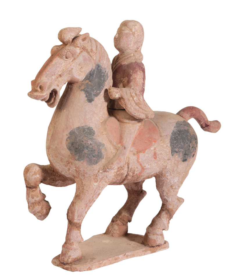 A CHINESE TANG DYNASTY HORSE AND RIDER - Image 2 of 3