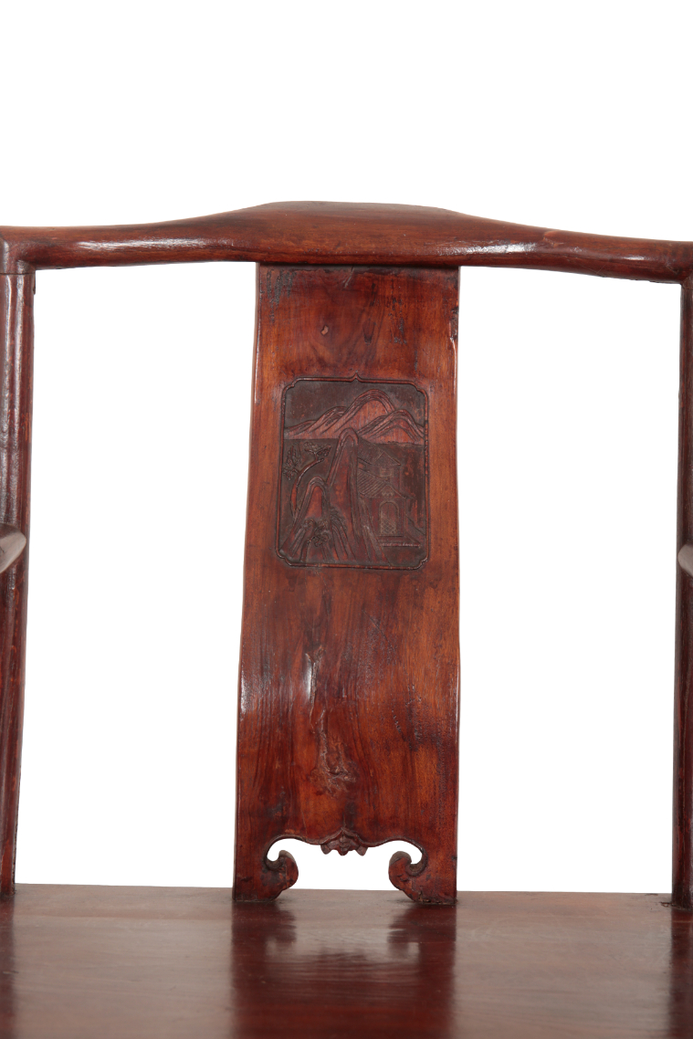 A CHINESE HARDWOOD ARMCHAIR - Image 3 of 3