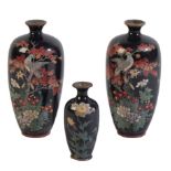 A PAIR OF JAPANESE CLOISONNE VASES