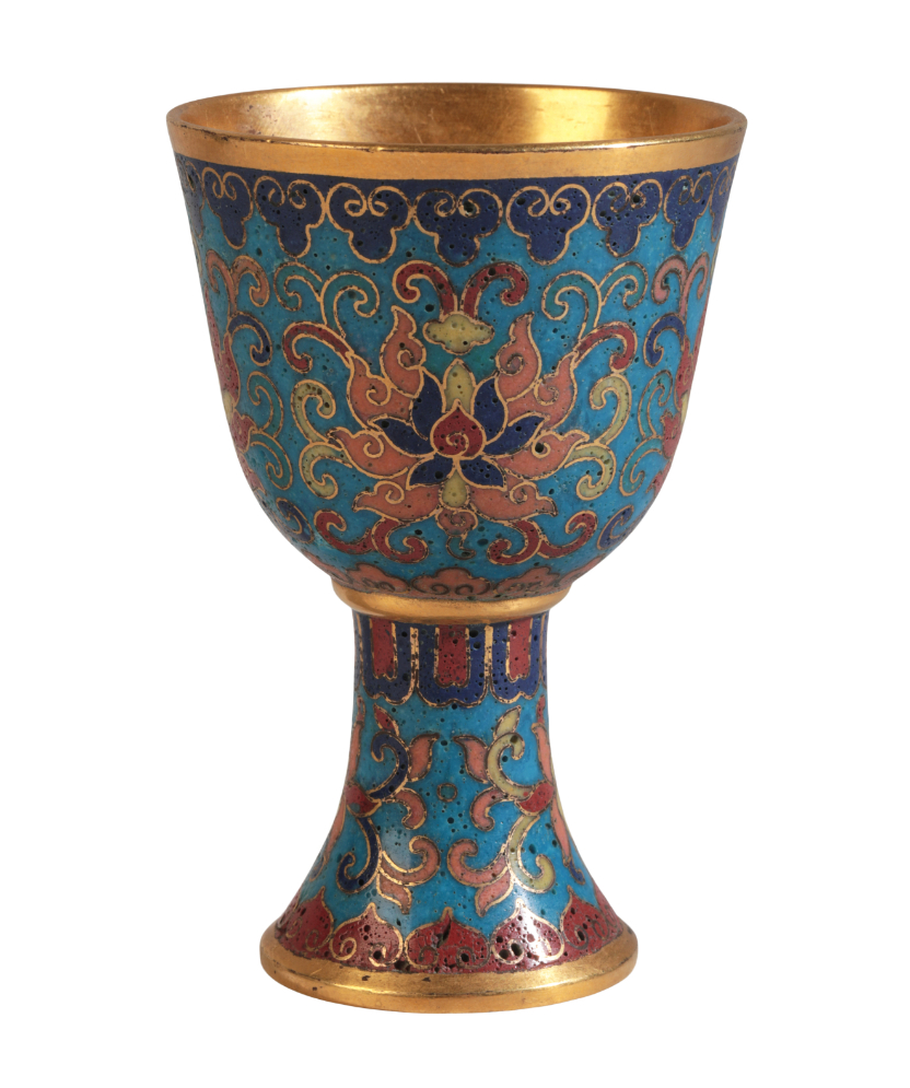 A CHINESE CLOISONNÉ STEM CUP