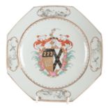 A CHINESE OCTAGONAL ARMORIAL PLATE