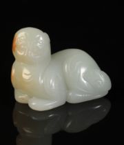 A CHINESE PALE CELADON JADE KYLIN