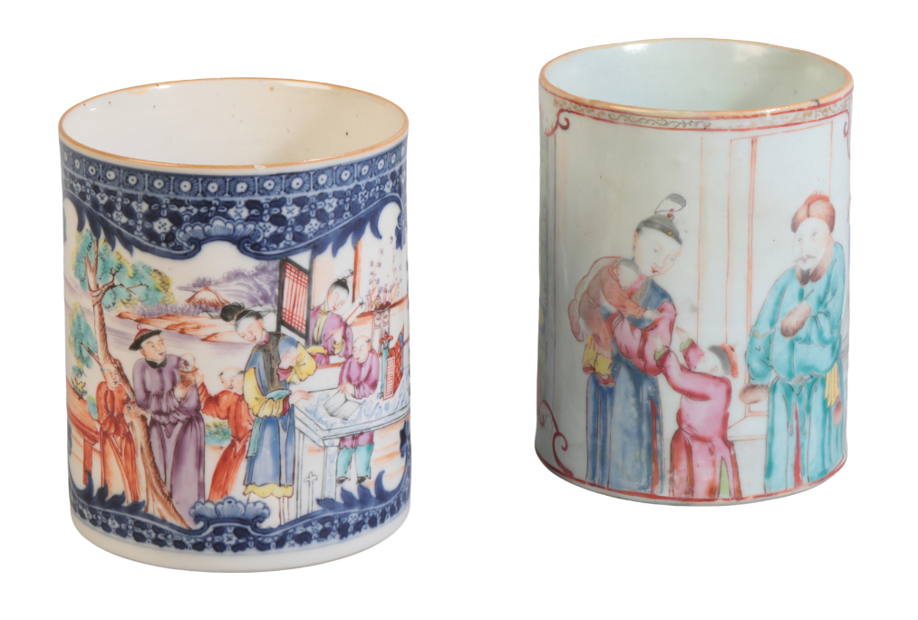 THREE CHINESE EXPORT TANKARDS - Image 2 of 2