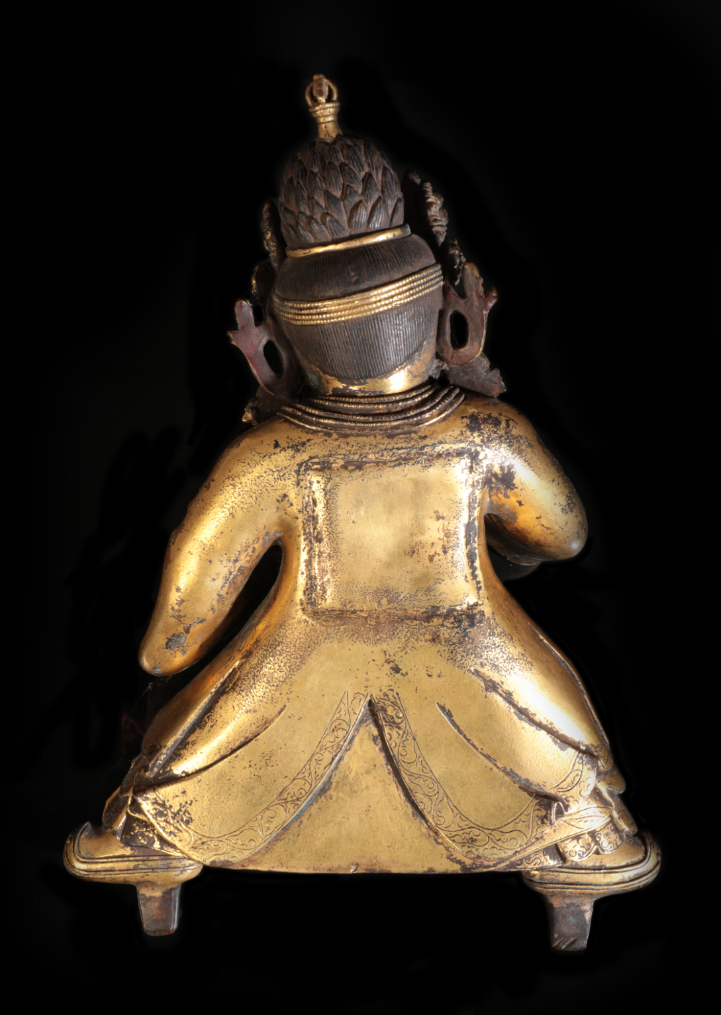 A TIBETAN GILT BRONZE FIGURE OF MAHAKALA - Image 2 of 2