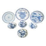 SEVEN CHINESE BLUE AND WHITE VESSELS