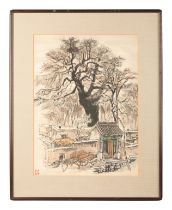STYLE OF ZHANG DING (1917-2010) Two village scenes