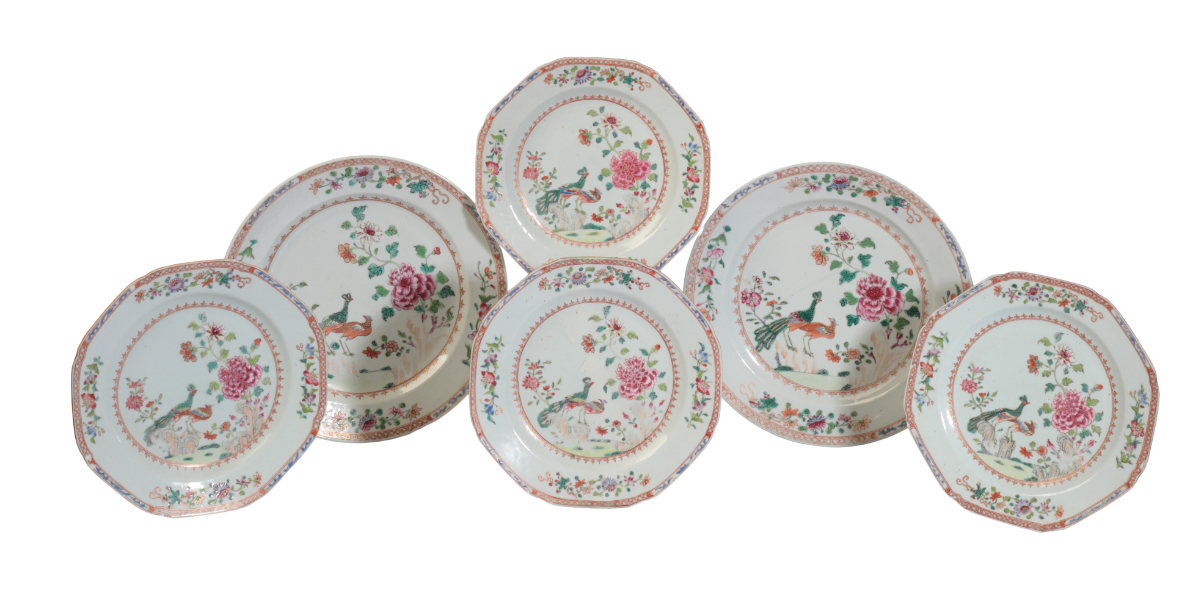 A SET OF SIX CHINESE EXPORT PLATES