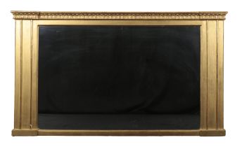 A 19TH CENTURY GILT OVERMANTEL MIRROR