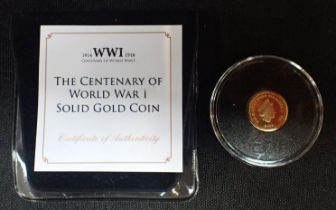 JUBILEE MINT: "THE CENTENARY OF WORLD WAR I" GOLD COIN