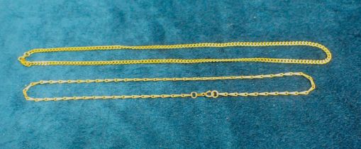 TWO 9CT GOLD CHAIN-LINK NECKLACES