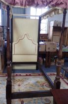 A GEORGE III STYLE MAHOGANY FOUR-POSTER SINGLE BED