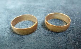 TWO 9CT GOLD WEDDING BANDS