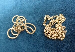 TWO 9CT GOLD NECKLACES