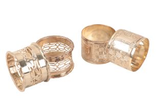 A PAIR OF LATE VICTORIAN SILVER 'AESTHETIC' NAPKIN RINGS