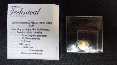 ROYAL MINT: A 2008 CHRISTMAS ANGEL GOLD COIN