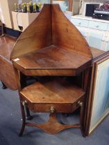 A GEORGE III MAHOGANY CORNER WASHSTAND