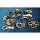 TEN VARIOUS EAGLEMOSS COLLECTION MILITARY WATCHES