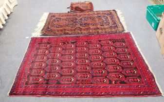 A HAMADAN RUG, WITH REPEAT PATTERN