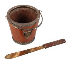 A VICTORIAN OAK MINIATURE PAIL