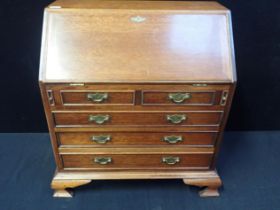 AN 18th CENTURY STYLE MAHOGANY MINIATURE BUREAU