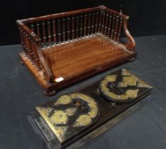 A REGENCY ROSEWOOD BOOK TROUGH