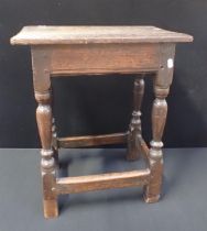 AN 18TH CENTURY OAK JOINT STOOL