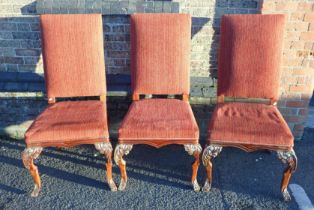 THREE 18TH CENTURY STYLE BANQUETING CHAIRS