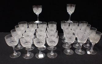A PART SUITE OF CUT PORT AND SHERRY GLASSES