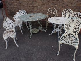 A VICTORIAN STYLE CAST METAL GARDEN TABLE